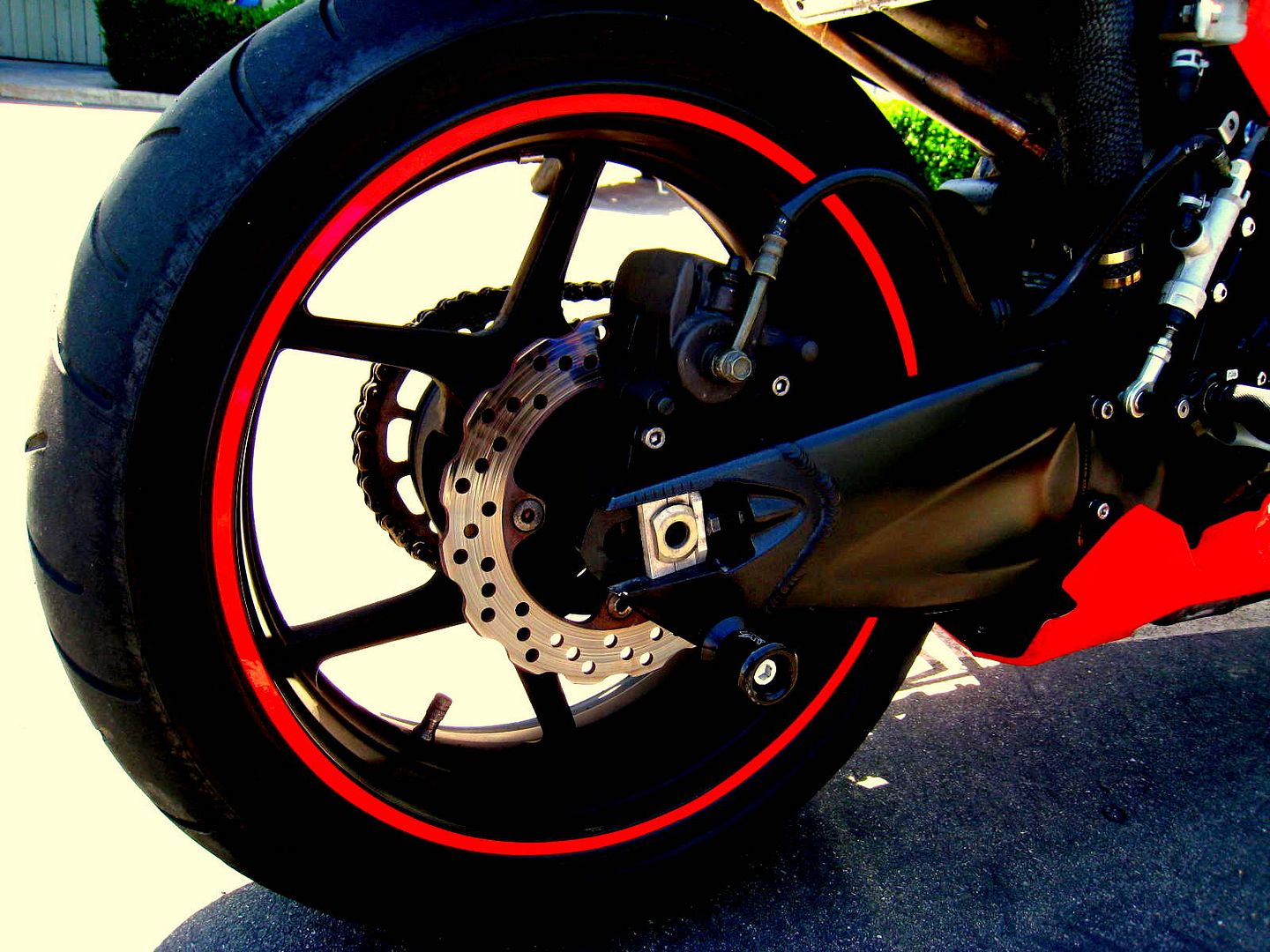 Red Reflective Motorcycle Rim Tape Wheel Sticker Ducati Monster 848